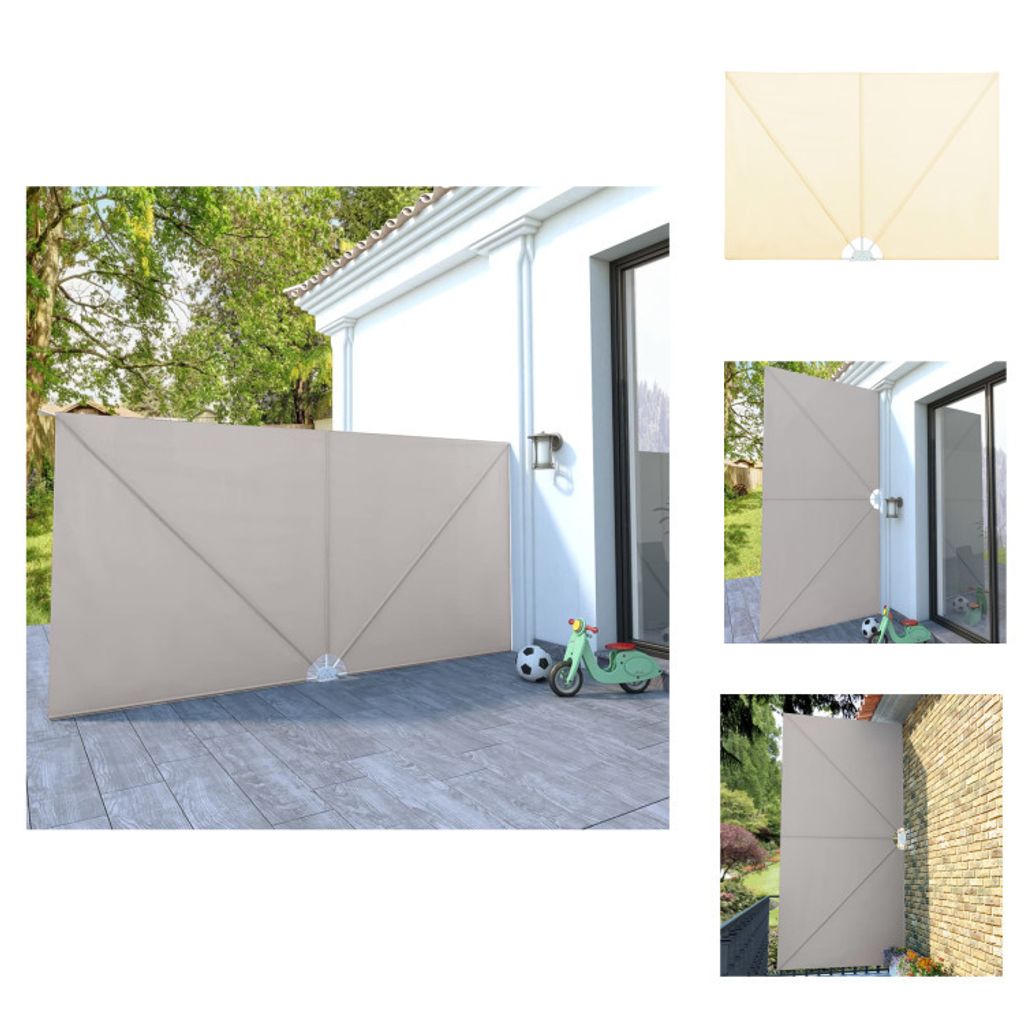 vidaXL Faltbarer Terrassen-Seitenfächer Creme 400×200 cm - Sonnenschirme & Sonnenschutze