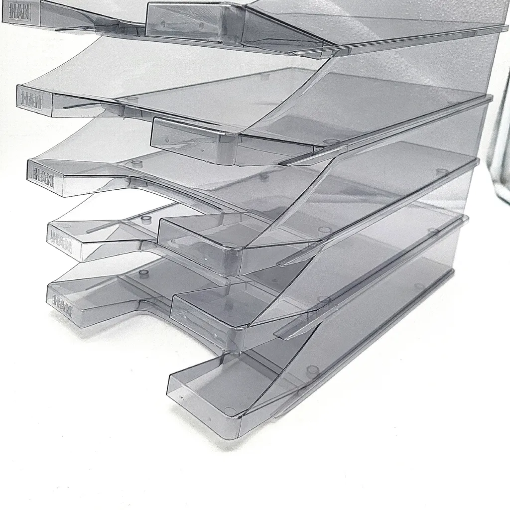 Bannette de bureau A4 Grise Translucide - Lot de 6 range-documents DIY - 5