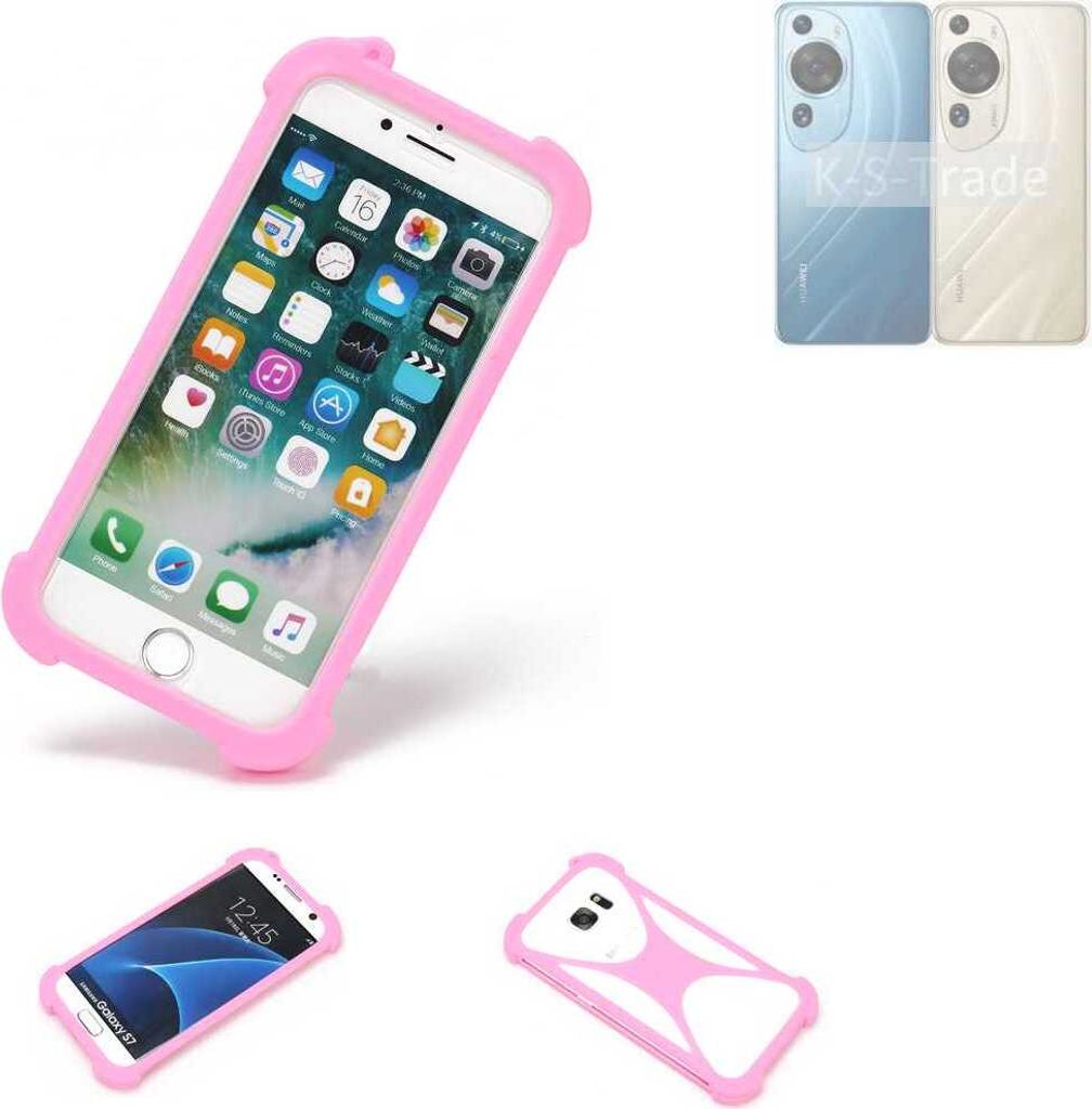 K-S-Trade Handy Hülle kompatibel mit Huawei P60 Pro Schutz Hülle Bumper Silikon Schutz Hülle Cover Case Silikoncase Silikonbumper TPU Softcase