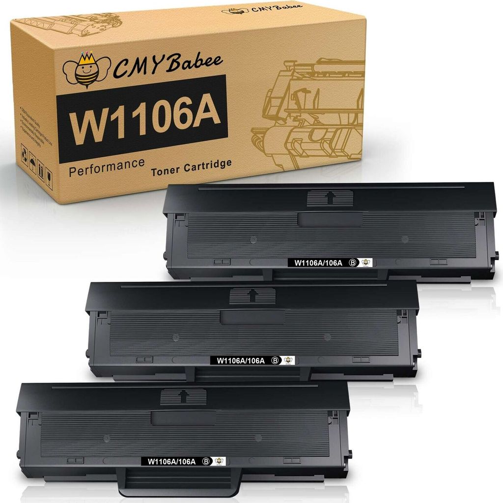 CMYBabee Toner kompatibel für HP 106A W1106A für Laser MFP 135wg 137fwg 137fnw 135w 135a 135r für Laser 107w 107a 107r (Schwarz, 3er-Pack)