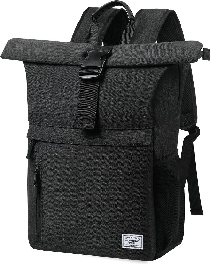 MoFut Rucksack Herren Damen, Rolltop Rucksack, Tagesrucksäcke Schulrucksack für Uni Fahrrad Freizeit Job Sport Reisen mit Laptop Fach 15,6 Zoll