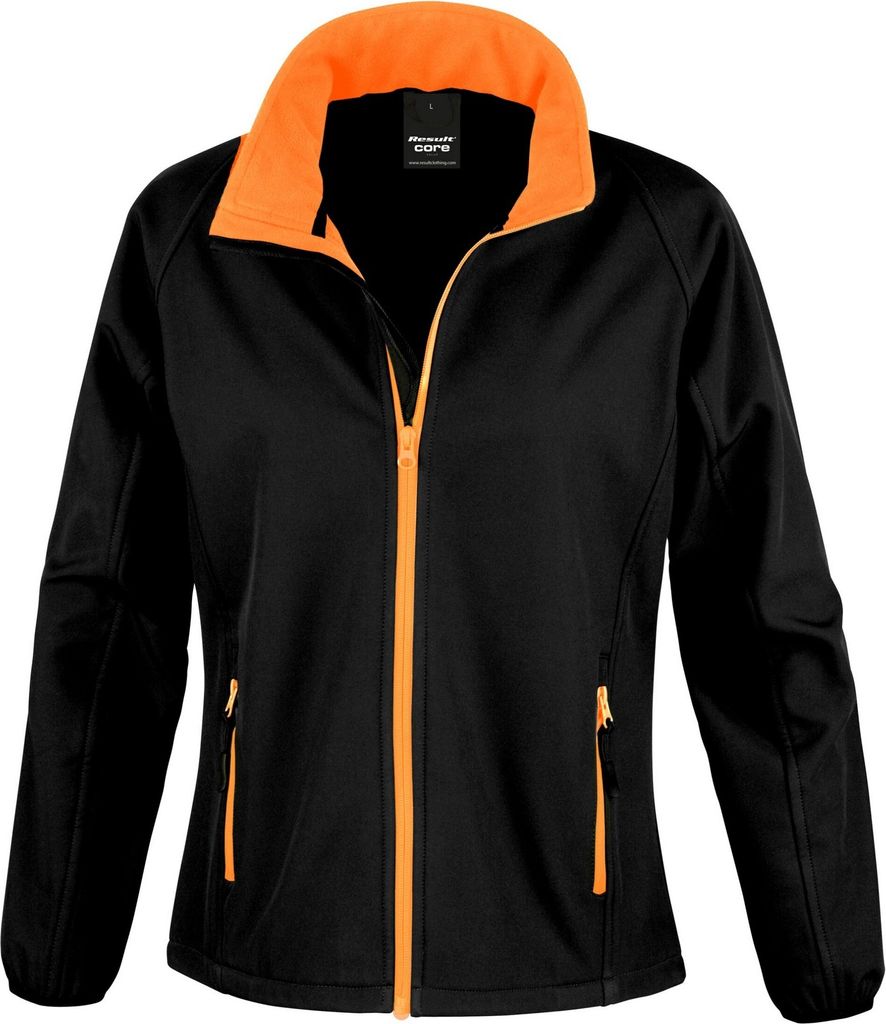 Result Core - Softshelljacke Zum Bedrucken für Damen BC5519 (XL) (Schwarz/Orange)