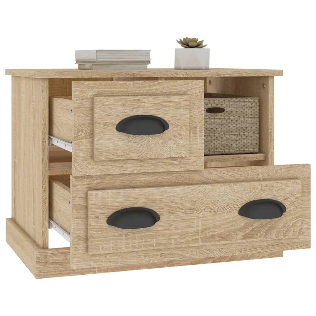 Table de Chevet Stable en Chêne Sonoma - Solution de Rangement Large 60cm - 6