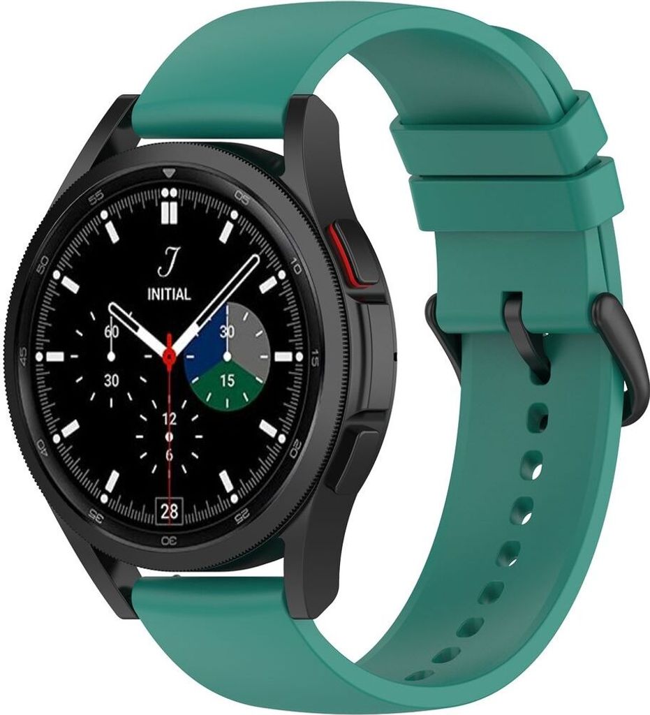 Sport Ersatz Armband für Samsung Galaxy Watch 5 44mm Silikon Band Loop, Farbe:Tannengrün