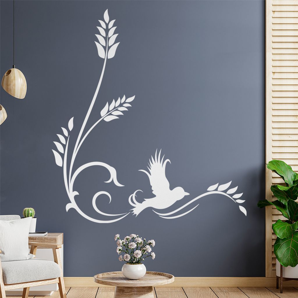 Schöner Vogel - Tribal Wandtattoo in 6 Größen - Wandaufkleber Wall Sticker - Dekoration, Küche, Wohnzimmer, Schlafzimmer, Badezimmer