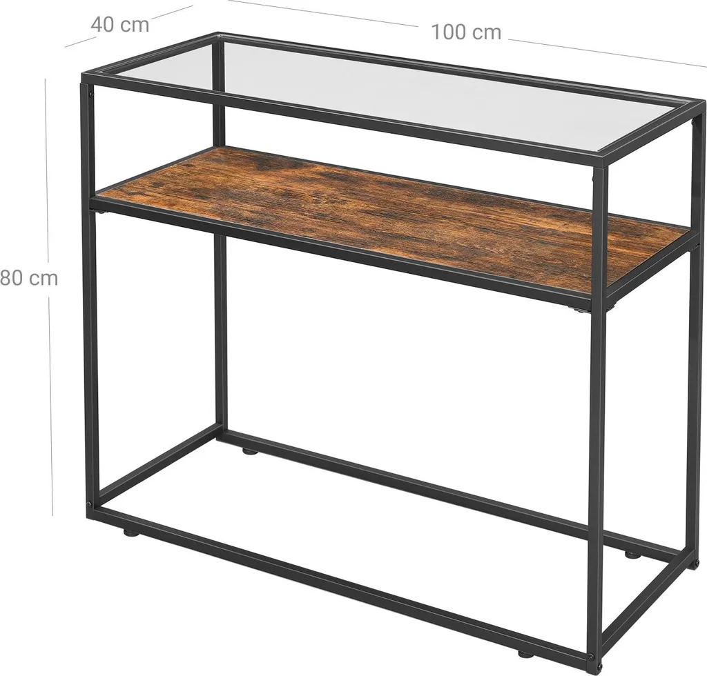 Table console design en verre et métal noir - Collection Loft 120cm - 6