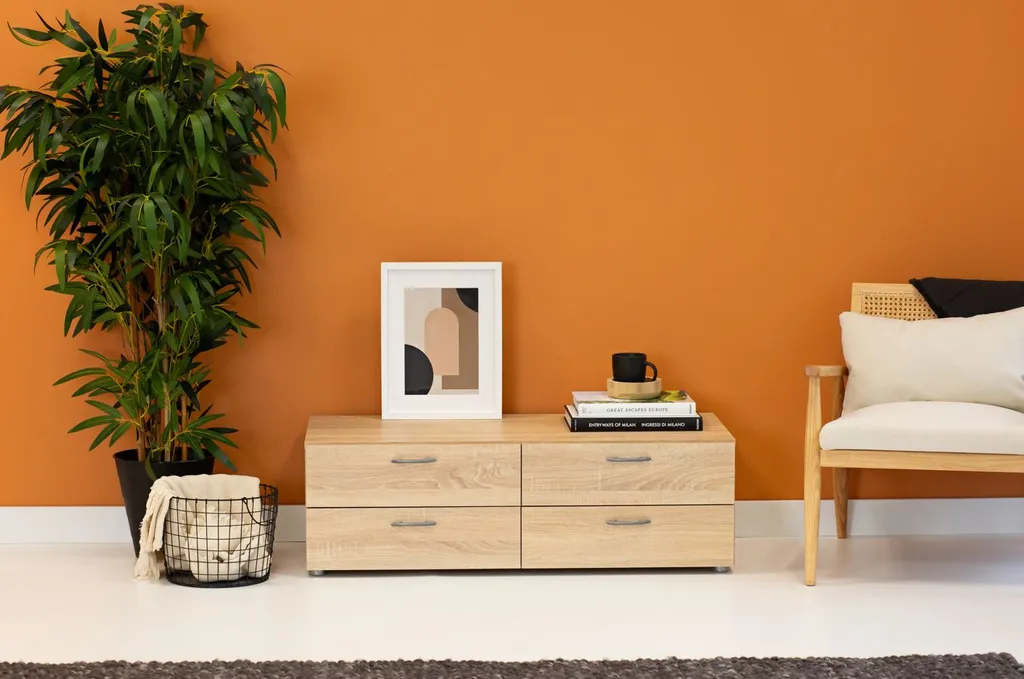 Commode basse RICHMOND chêne sonoma à tiroirs pour chambre ou salon - 4