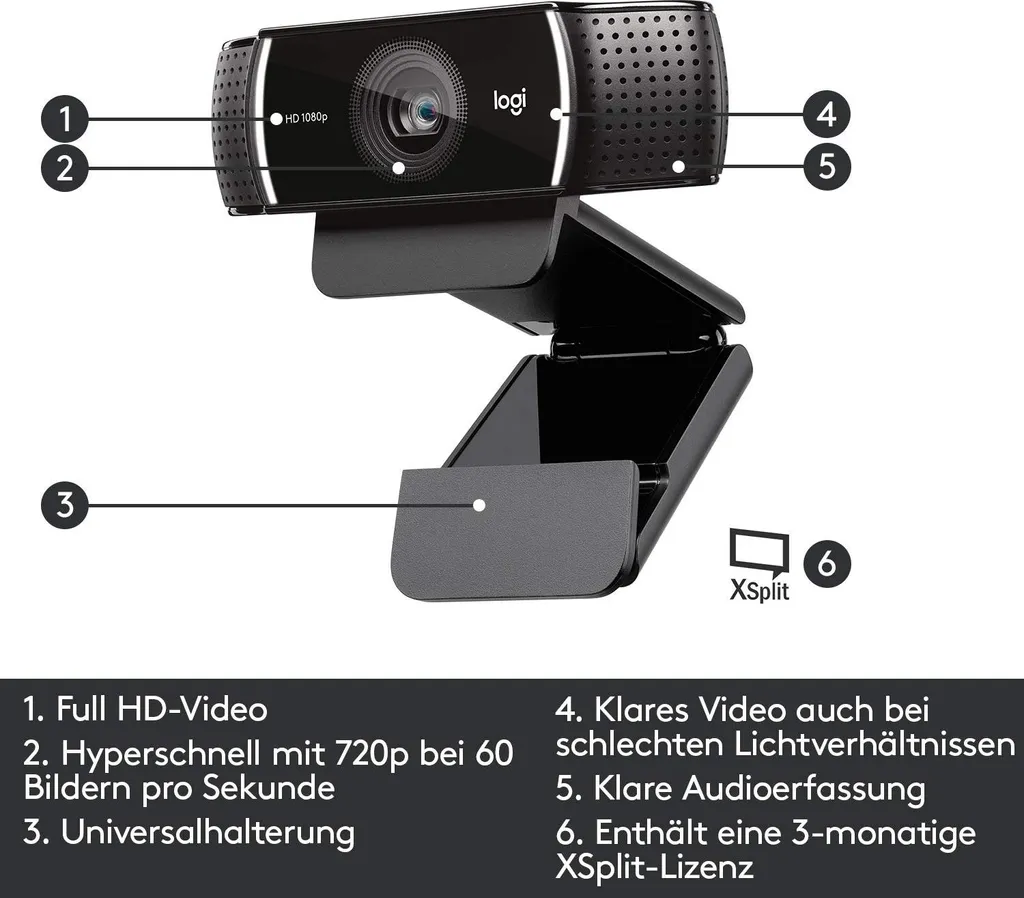 Logitech C922 Pro Stream Webcam 1080p : Correction Faible Luminosité - 17