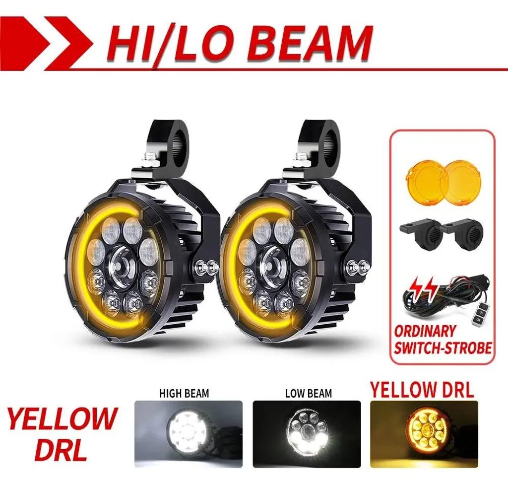 Phare de travail LED DRL jaune 100W à faisceau combiné basse conso - 2