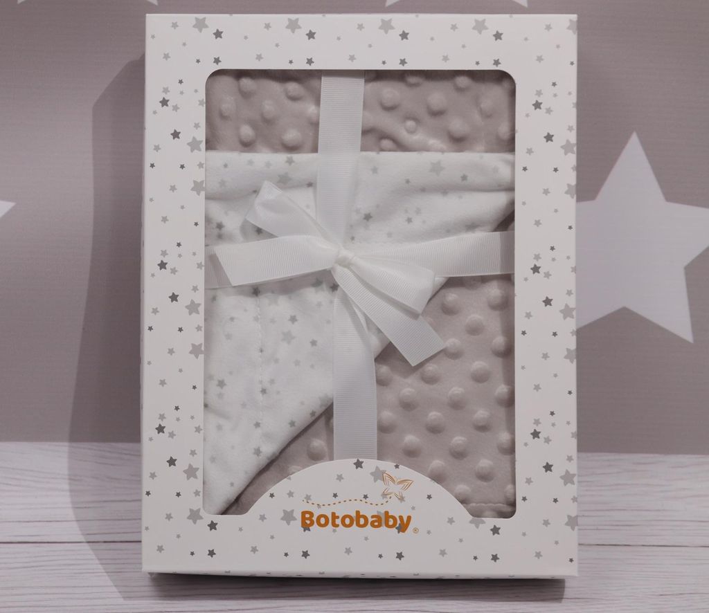 Baby Wendedecke 75x100 cm – Grau mit Sternen – Doppellagig Produktbild 