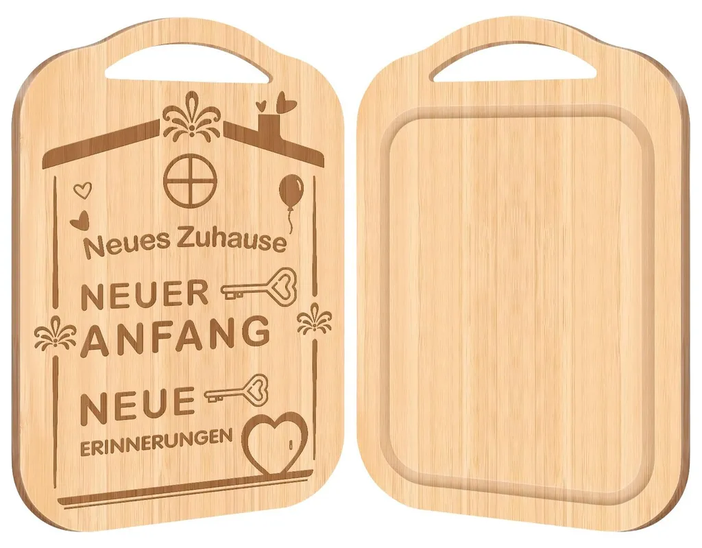 Planche à découper en bambou gravée avec rigole pour crémaillère