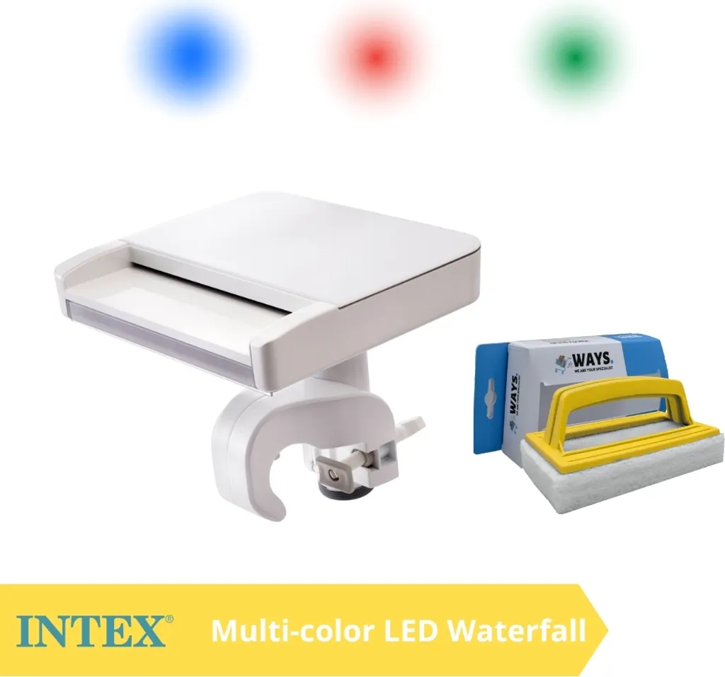 Cascata Luminosa Intex con LED e Kit Pulizia WAYS per Piscine