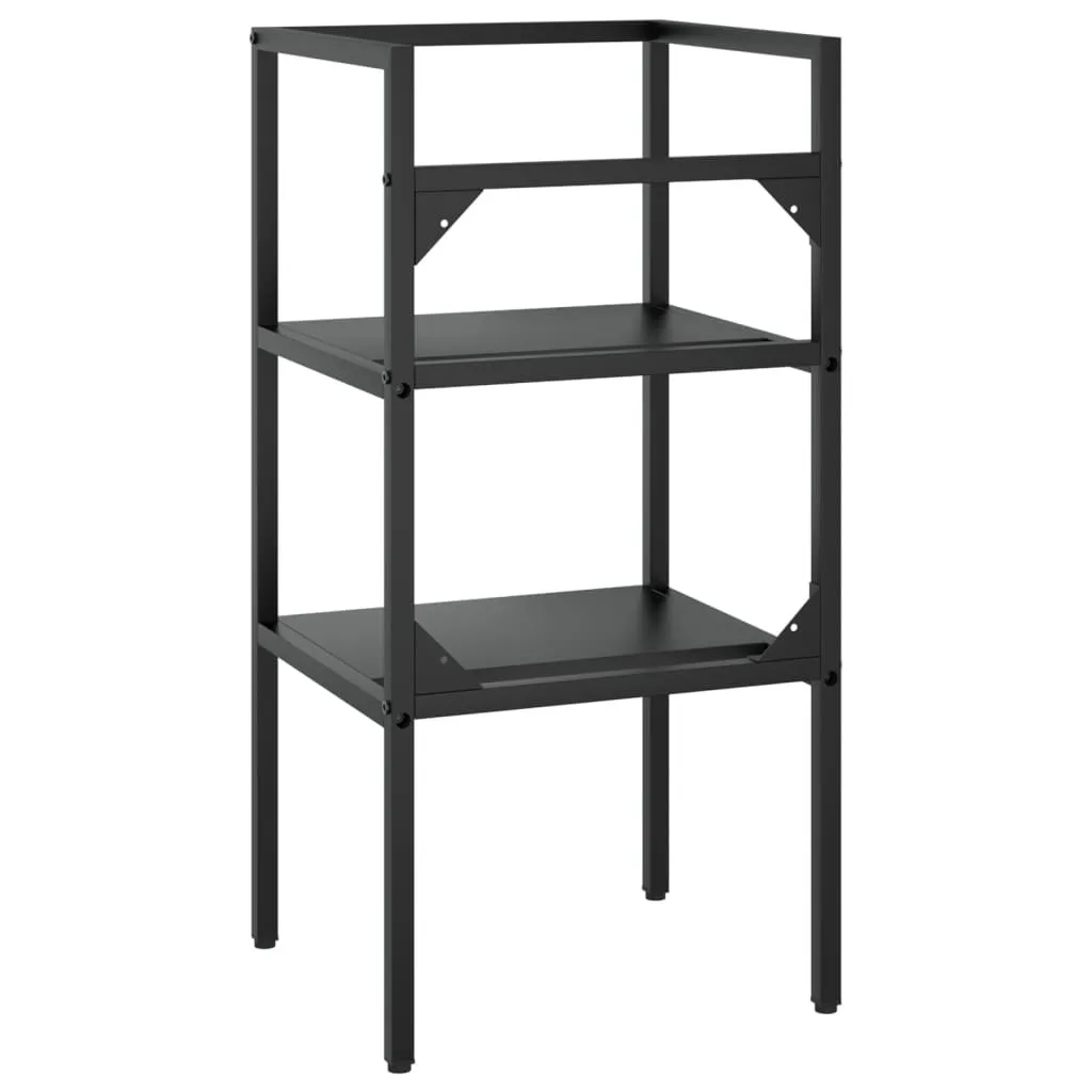 Supporto Lavabo SYFAX Ferro 40x38x83cm - Telaio Nero Alta Resistenza - 4