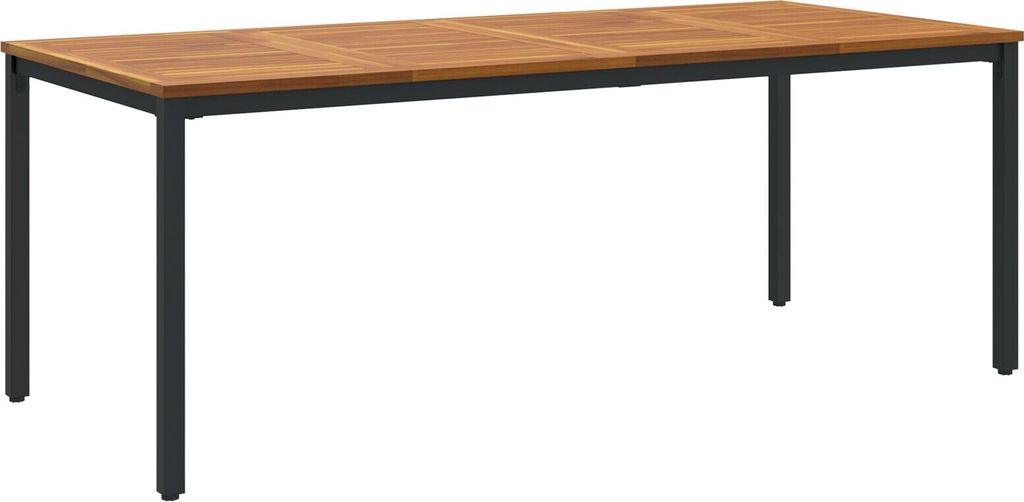 Möbel Gartentisch 200x90x75 cm aus massivem Akazienholz und Metall - Gartentische 4010613