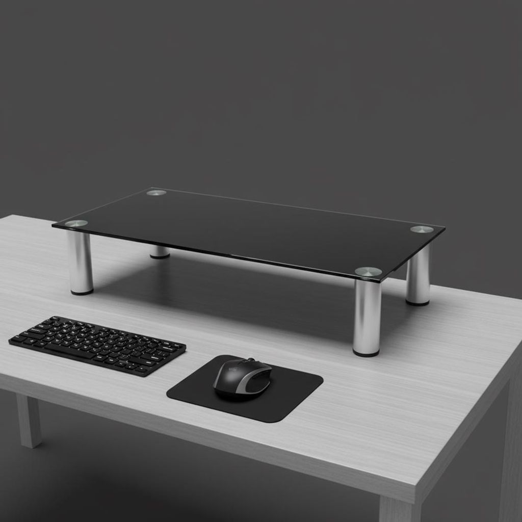 Monitorerhöhung Schreibtischaufsatz Monitorständer Bildschirm schwarz 80x17x35cm