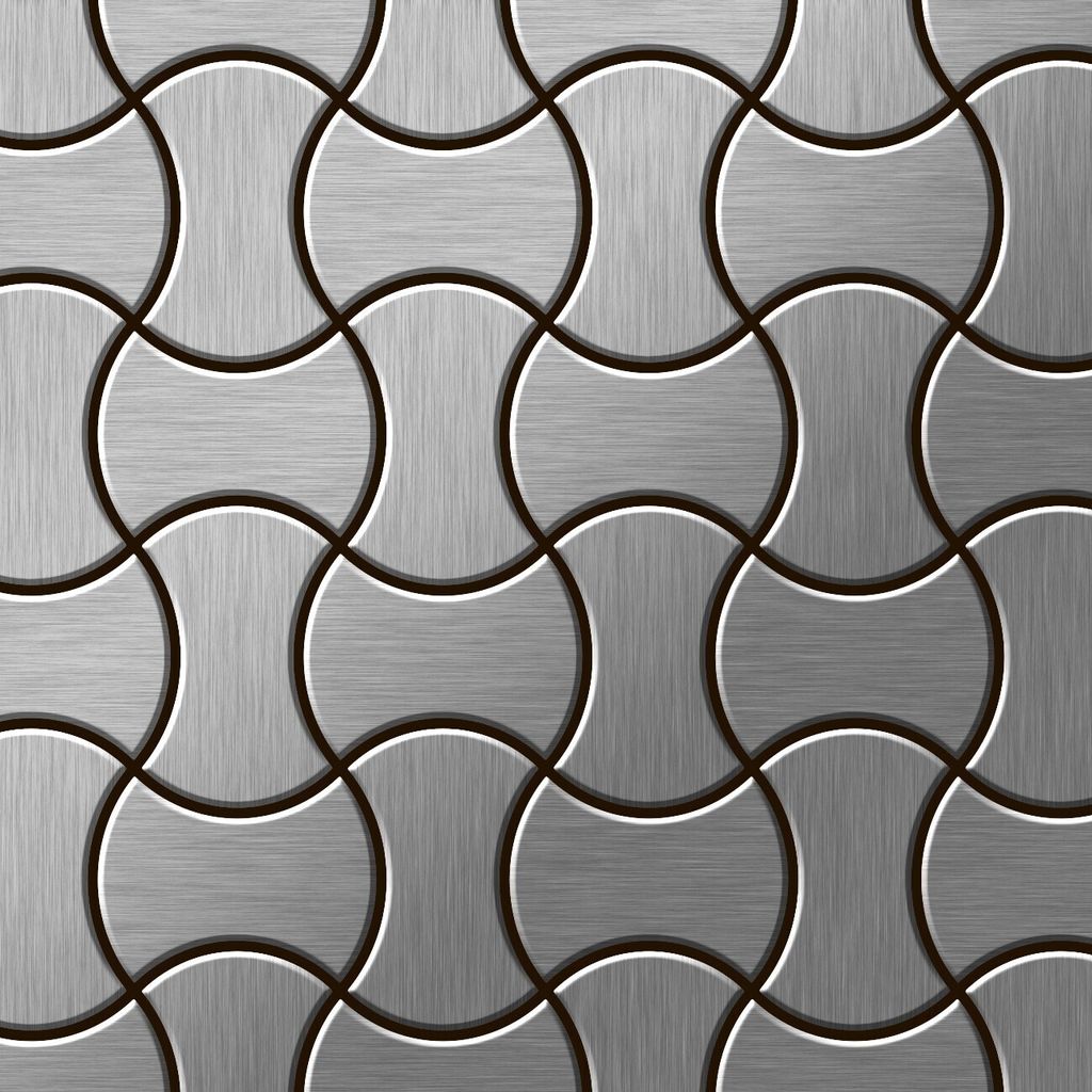 Mosaik Fliese massiv Metall Edelstahl marine gebürstet grau 1,6mm Infinit-S-S-MB