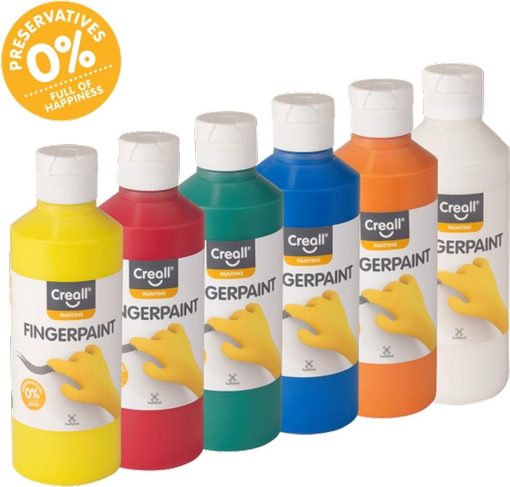 Creall - Fingerfarbe Creall Happy Inhaltsstoffe 6 Farben Produktbild 