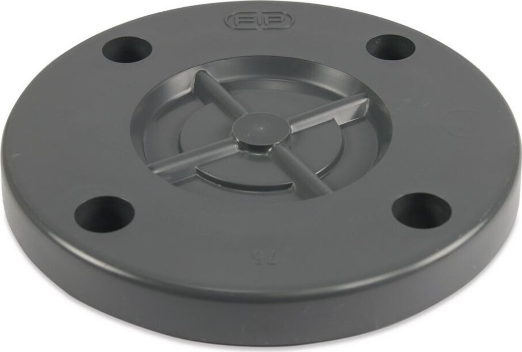 Mega Blindflansch PVC-U DN50 DIN Flansch 16 bar, grau
