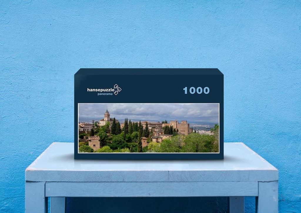 hansepuzzle 61649 - Alhambra Puzzle, 1050 Teile, Gebäude, 60,0 x 46,0cm mit hochwertiger Aufbewahrung, Kartonbox und wiederverschließbarem Beutel
