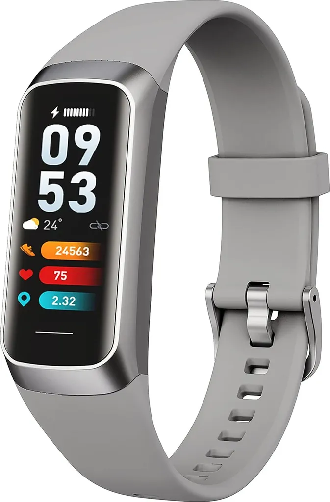 Orologio Smartwatch Grigio Chic: WhatsApp e Fitness per Lei e Lui
