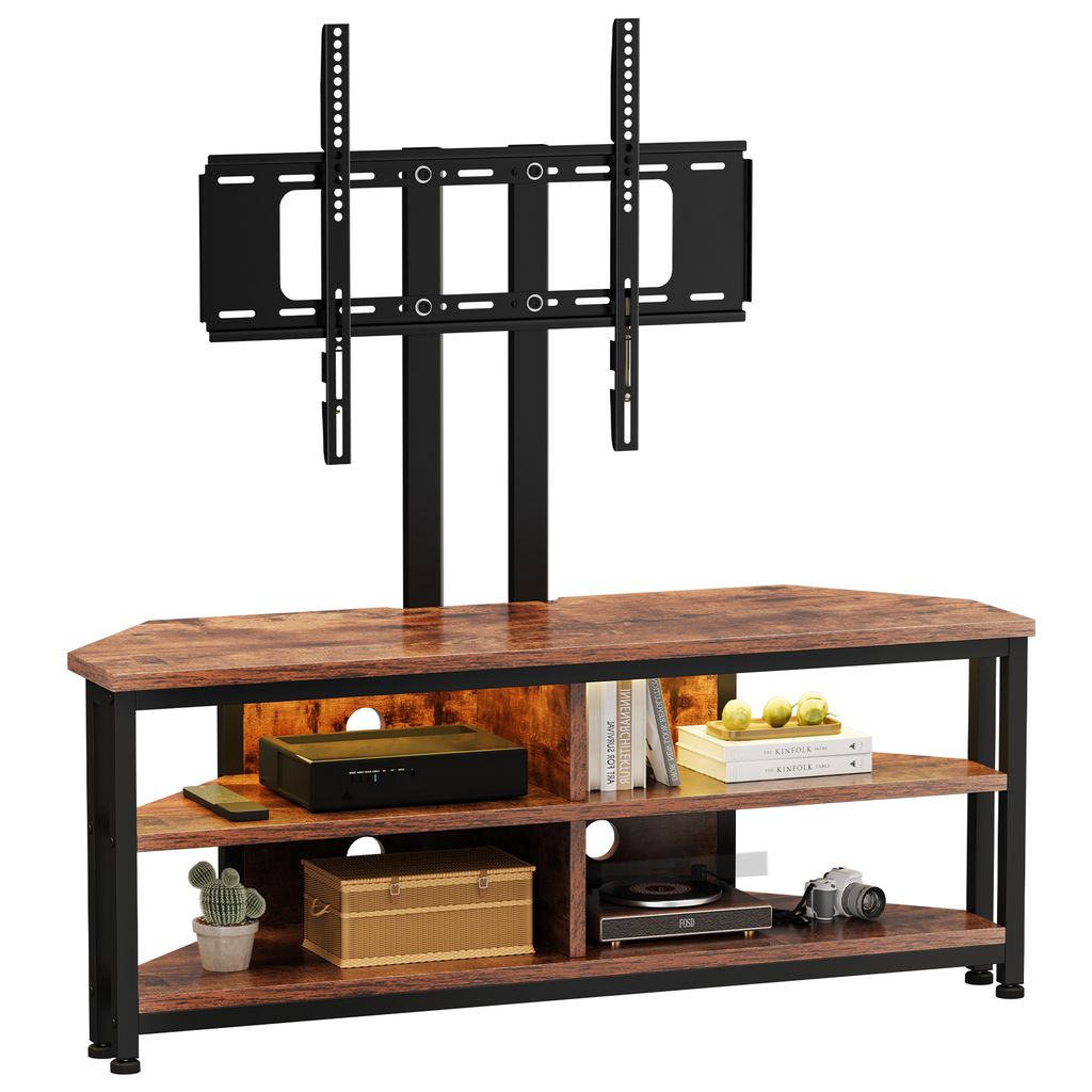 Dripex TV Eckschrank mit Halterung Lowboard mit LED-Beleuchtung, TV Schrank Eckkommode Fernsehtisch 106x45.5x36 cm