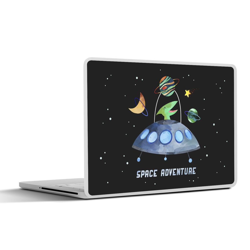 MuchoWow Laptop Aufkleber Sticker Cover Zitate - 'Weltraumabenteuer' - Sprichwörter - Jungen - Kinder - Kind - Kindheit 32.5x23.5 cm - Sticker f...