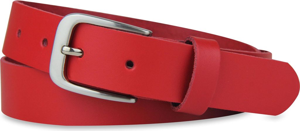 Ledergürtel GERMANY, 3 cm breit, Gürtel für Damen und Herren, Rot, Größe: 125