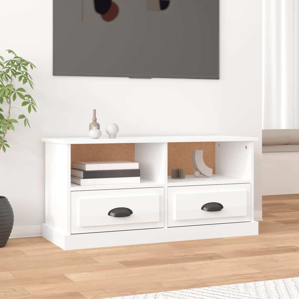 Maison Exclusive - TV-Schrank Hochglanz-Weiß 93x35,5x45 cm Holzwerkstoff