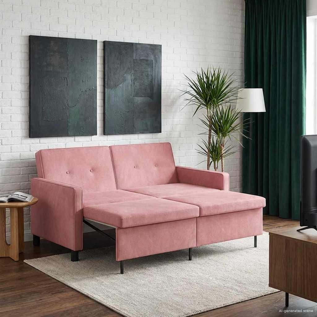 Möbel Schlafsofa Rosa Stoff - Klassische Sofas CC2271