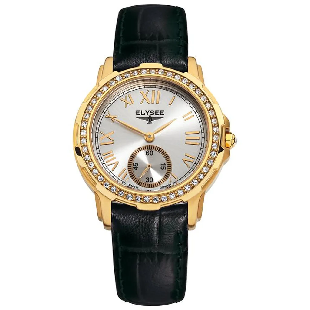 Montre Classique Femme Elysee 22004 avec Boîtier Or et Bracelet en Cuir