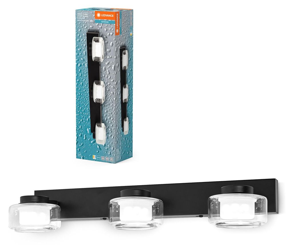 Led Tľa Do Kúpeľne 3X5.5W Ip44 Čierna Cct Osram Click Obrázok produktu 
