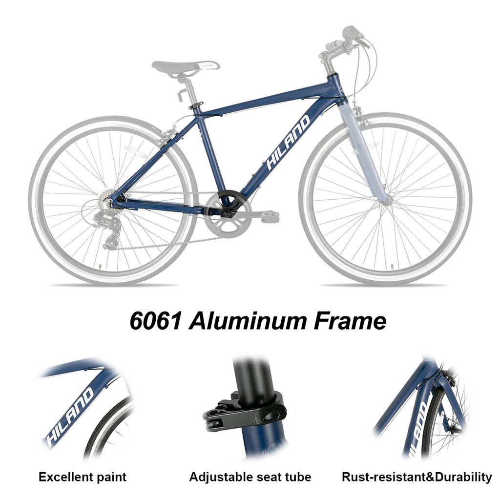 Hiland 700c Cityrad Damenrad Shimano 7 Gang Hybrid Fahrrad Produktbild 4