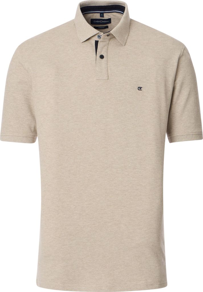 CASAMODA Herren Poloshirt Kurzarm Regular Stretch Piqué Beige 5XL
