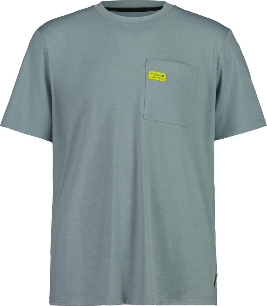 T-Shirt MaligneM blau Größe L mit lockerer Passform, Brusttasche und antibakterieller Wirkung