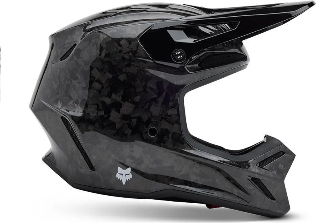 Casque V3 RS Carbon Solid 2XL - Protection Carbone Contre les Chocs MX