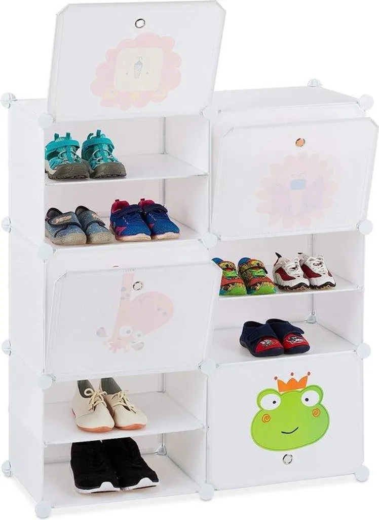 Bibliothèque enfants extensible 12 casiers blancheur mate 95x84cm