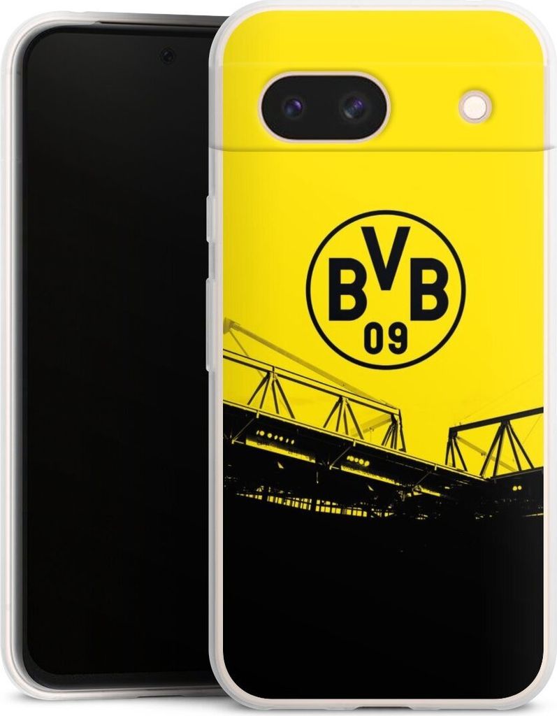 DeinDesign Slim Hülle für Google Pixel 8a Silikon Case Ultra Dünn Handyhülle BVB Borussia Dortmund Fanartikel