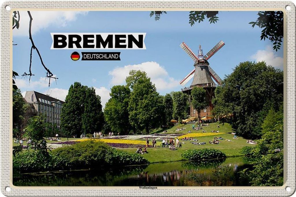 Blechschild Städte Bremen Deutschland Überseestadt 30x20cm Produktbild 