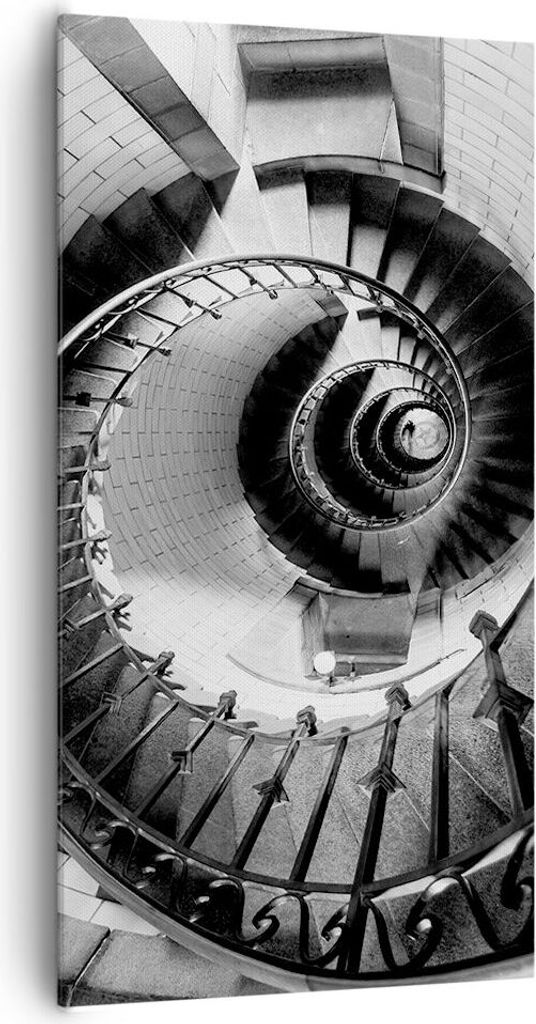 Bild auf Leinwand - Leinwandbild - Einteilig - Treppe Spirale Perspektive - 65x120cm - Wand Bild - Wanddeko - Wandbilder - Leinwanddruck - Bilder -...
