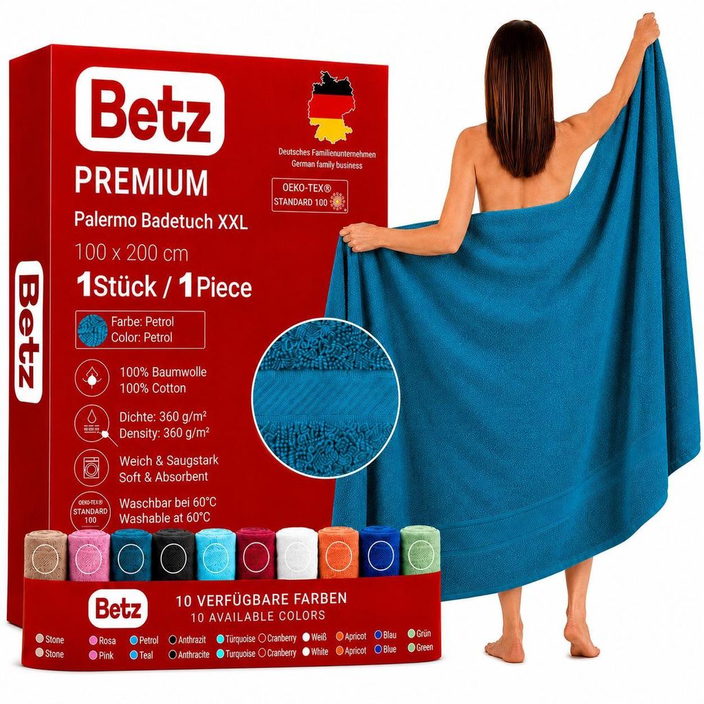 Betz Badetuch XXL 100x200 cm 100% Baumwolle – Weiches Produktbild 