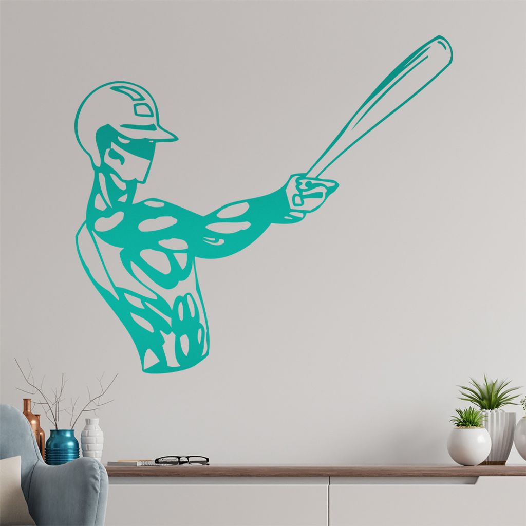 Baseball Spieler Wandtattoo in 6 Größen - Wandaufkleber Wall Sticker - Dekoration, Küche, Wohnzimmer, Schlafzimmer, Badezimmer