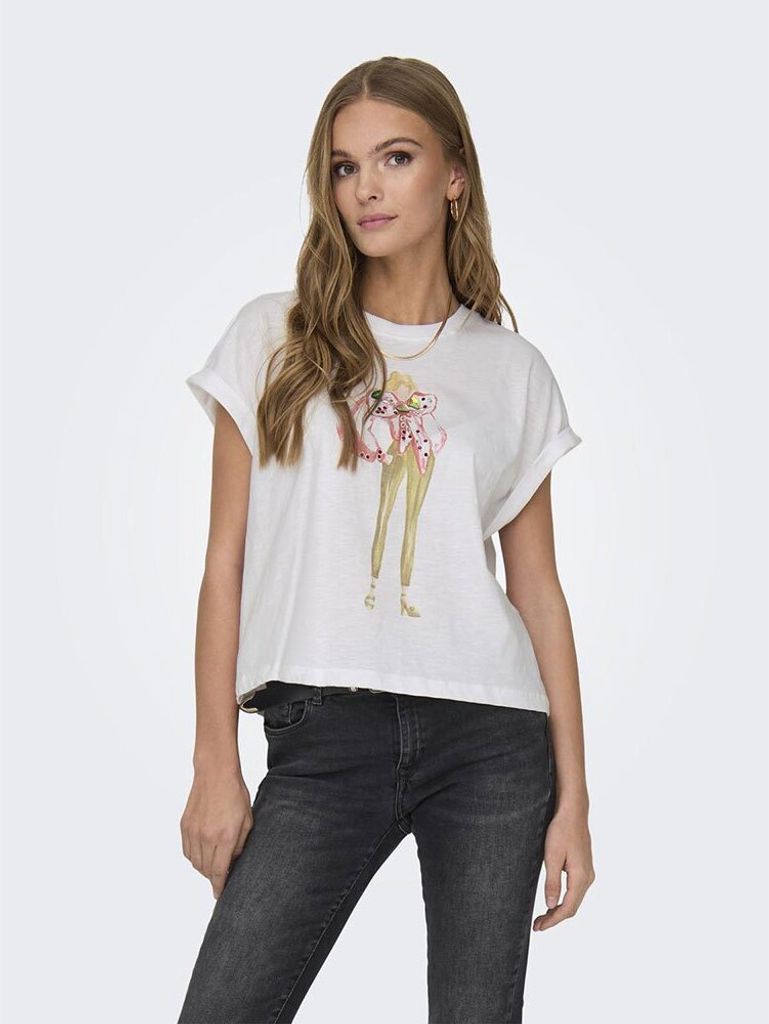 Only Doris Life Kurzarm-t-shirt Weiß XS Frau Weiß XS