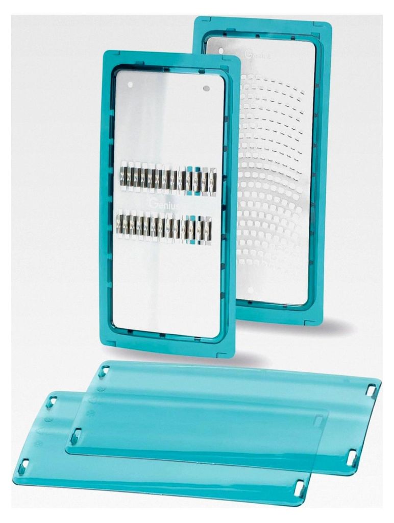 Nicer Dicer Chef Professional Gemüseschneider Reib-Einsätze | 2-teiliges Set - Zubehör, Julienne Reibe-Einsatz, feiner Reibe-Einsatz, Schutzabde...