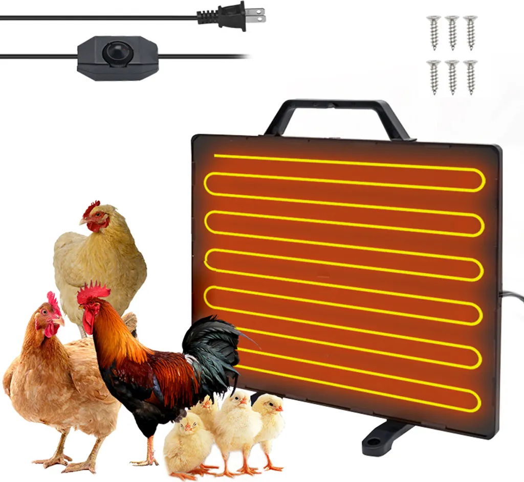 Radiateur poulailler hiver 160W, chauffe-poussins inox réglable 99 °C