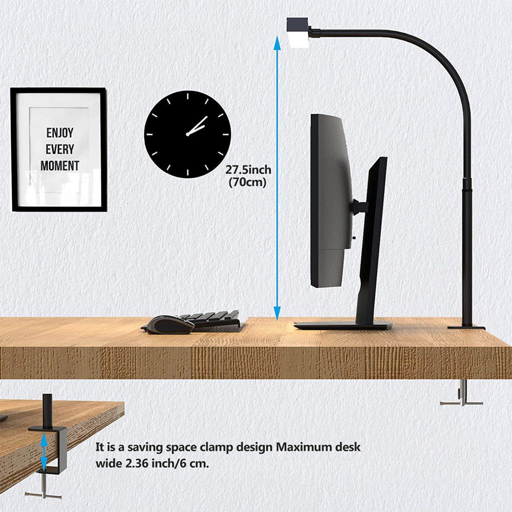 Schreibtischlampe Led Klemmbar, Schreibtisch Lampe Schwarz Produktbild 3