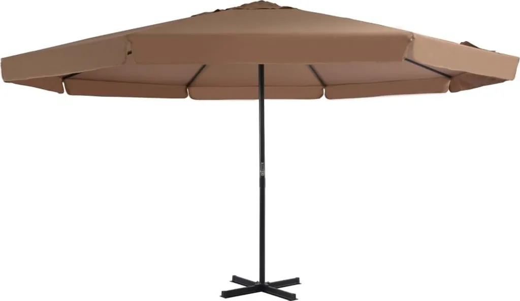 Parasol avec mât en aluminium 500 cm Taupe - Protection Solaire XXL