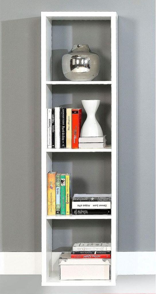 möbelando Regal Standregal Bücherregal Ablageregal Dekoregal Raumteiler Wellington I Weiß