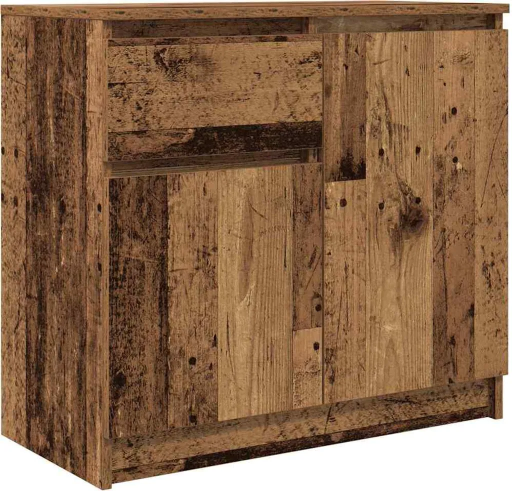 Credenza SYFAX 71x35x65 cm con Cassetto - Mobiletto Legno Antico Truciolato