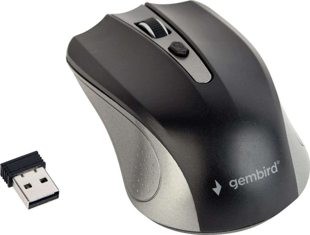 gembird Maus OPT WIRELESS 4 Tasten inkl. USB grau-silber Produktbild 