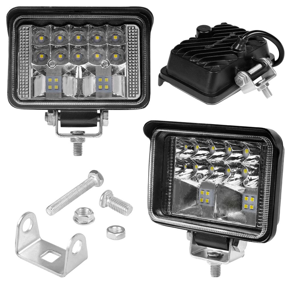LED Arbeitsscheinwerfer 11x8x5cm 6000K Kaltweiß 6480lm 10-60V 54W 18xLED 30° IP67 Schwarz